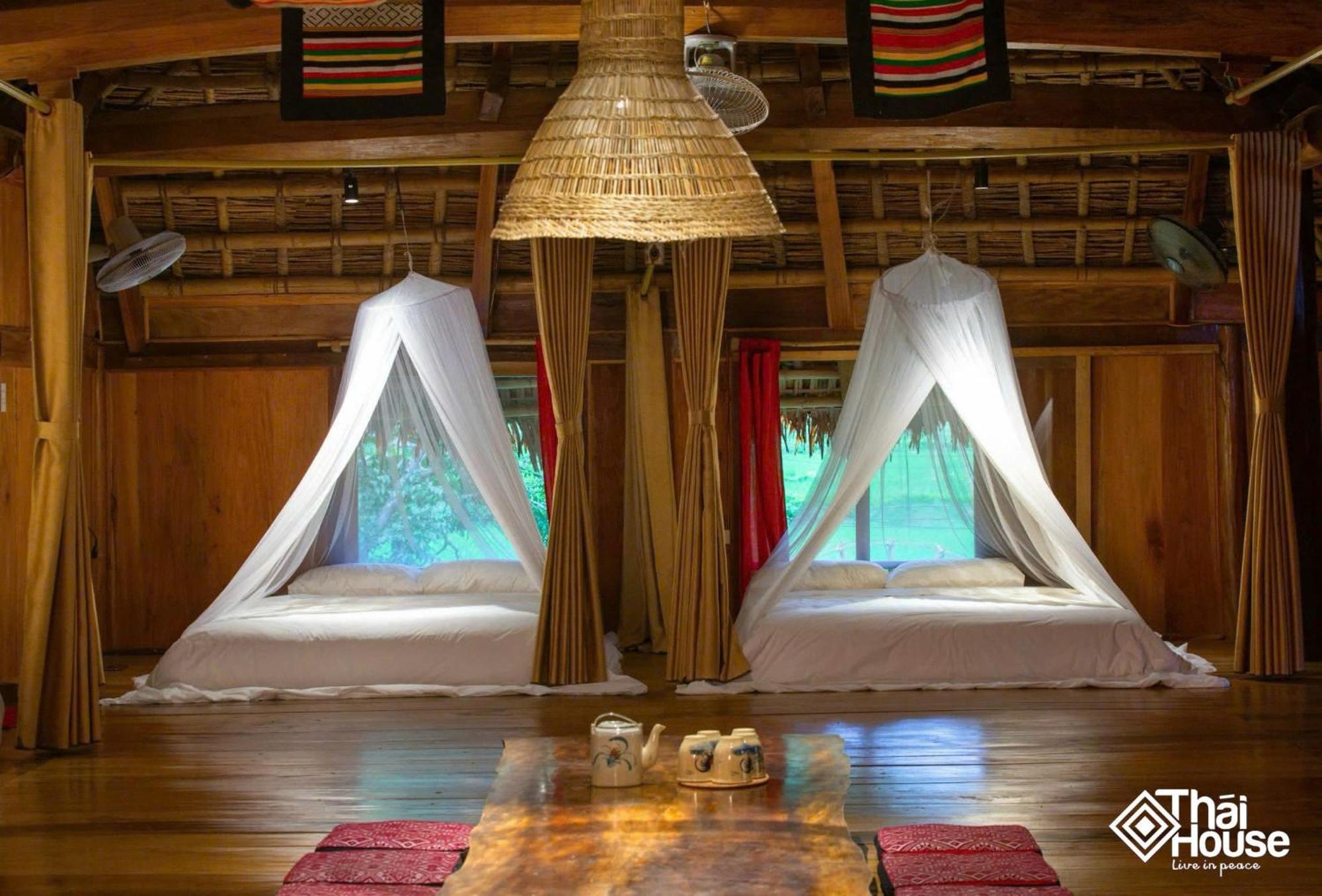 Thai House Pu Luong - Century Old Stilt House With Terrace Views Huong Ba Thuoc Extérieur photo